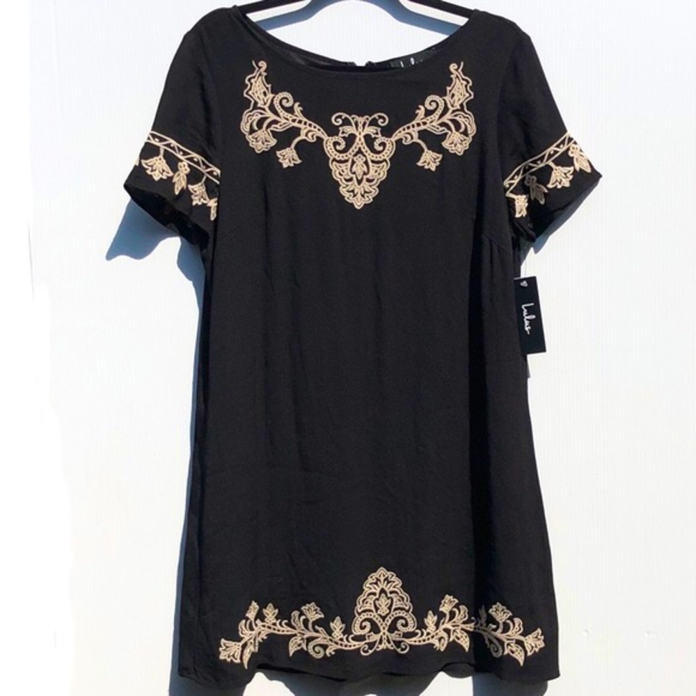 NWT Lulu’s Tale to Tell Black Shift Dress (D3017)